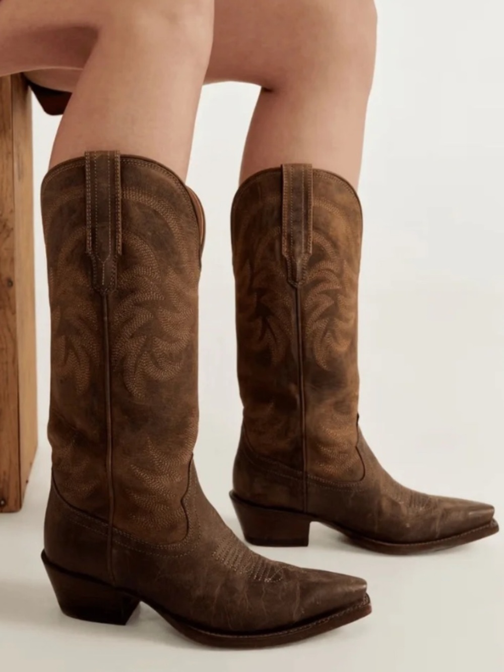 Tecovas The Annie Boots in Café Leather
